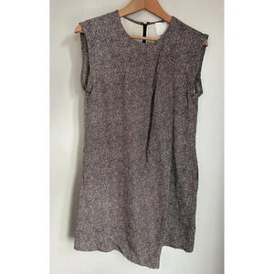 NWT  3.1 Phillip Lim Silk Drape Faux Wrap Dress Brown Cream Barneys 2 New